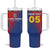 Custom Cape Verde Football Tumbler With Handle Blue Sharks Make History - Wonder Print Shop