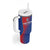 Custom Cape Verde Football Tumbler With Handle Blue Sharks Make History - Wonder Print Shop