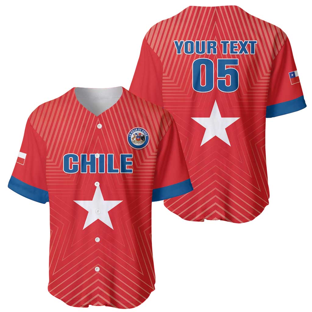 Custom Chile Star Football Baseball Jersey Vamos La Roja