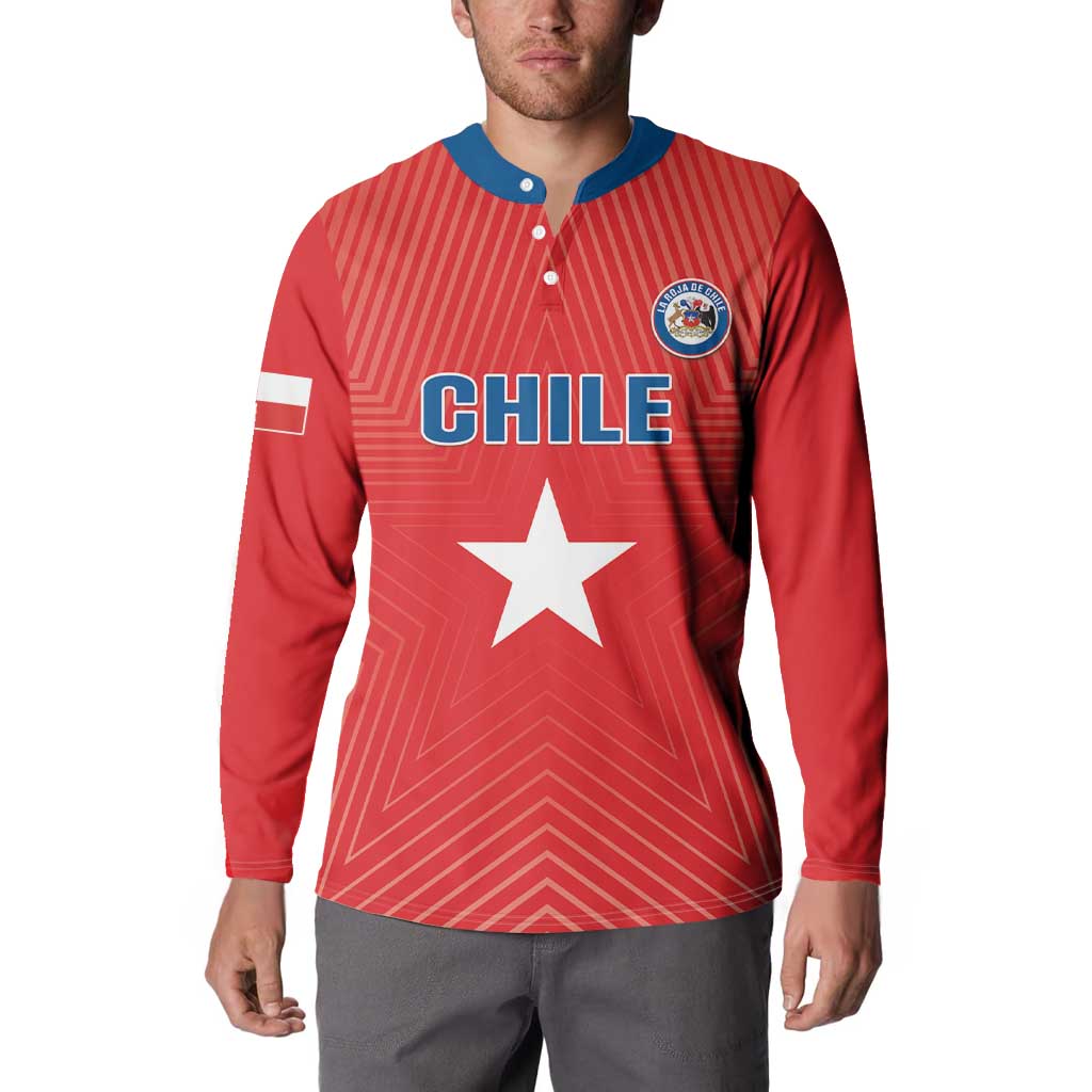 Custom Chile Star Football Button Sweatshirt Vamos La Roja