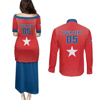 Custom Chile Star Football Couples Matching Puletasi and Long Sleeve Button Shirt Vamos La Roja