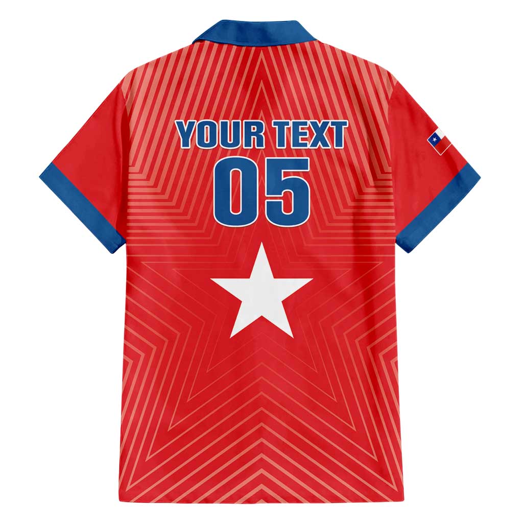 Custom Chile Star Football Family Matching Short Sleeve Bodycon Dress and Hawaiian Shirt Vamos La Roja