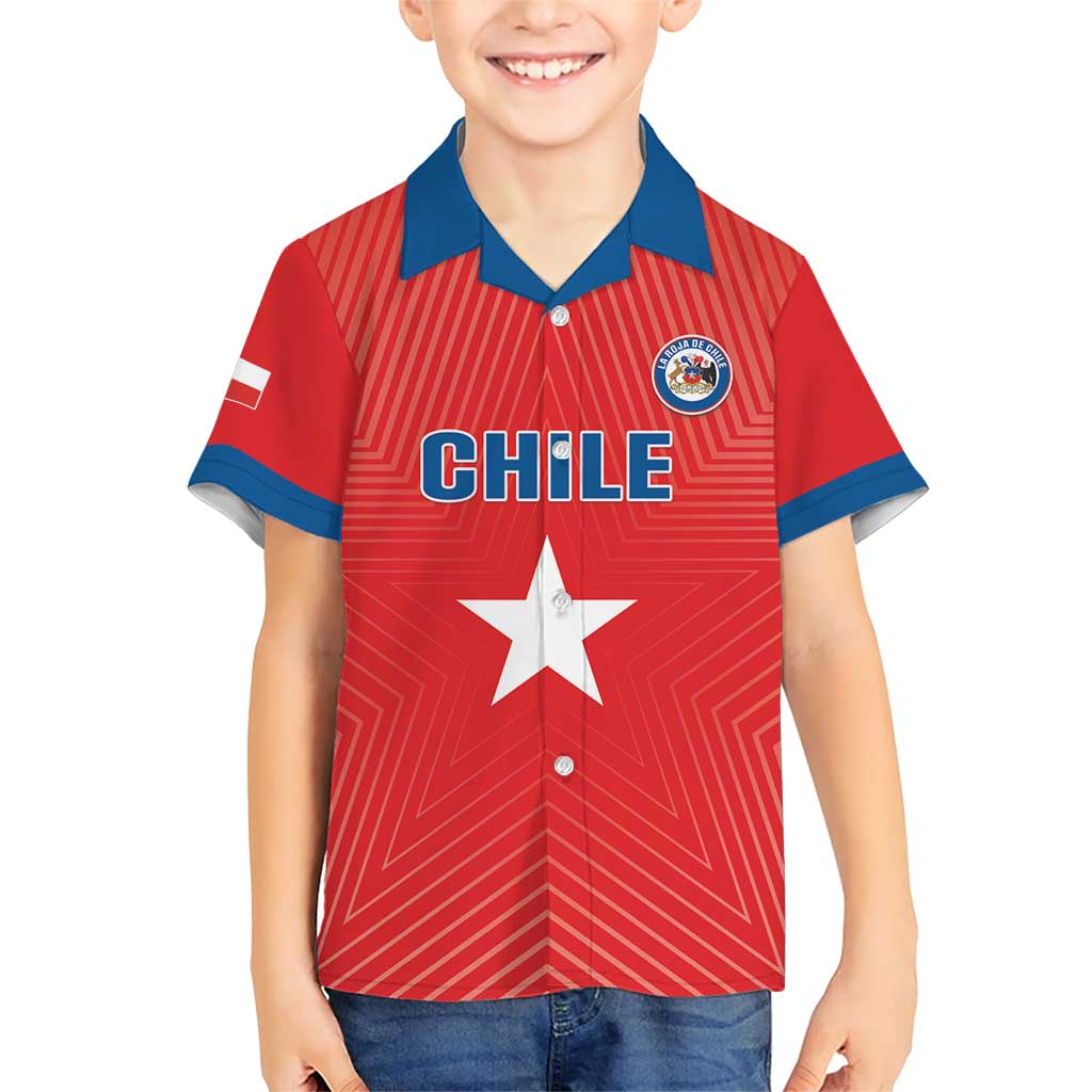 Custom Chile Star Football Family Matching Short Sleeve Bodycon Dress and Hawaiian Shirt Vamos La Roja