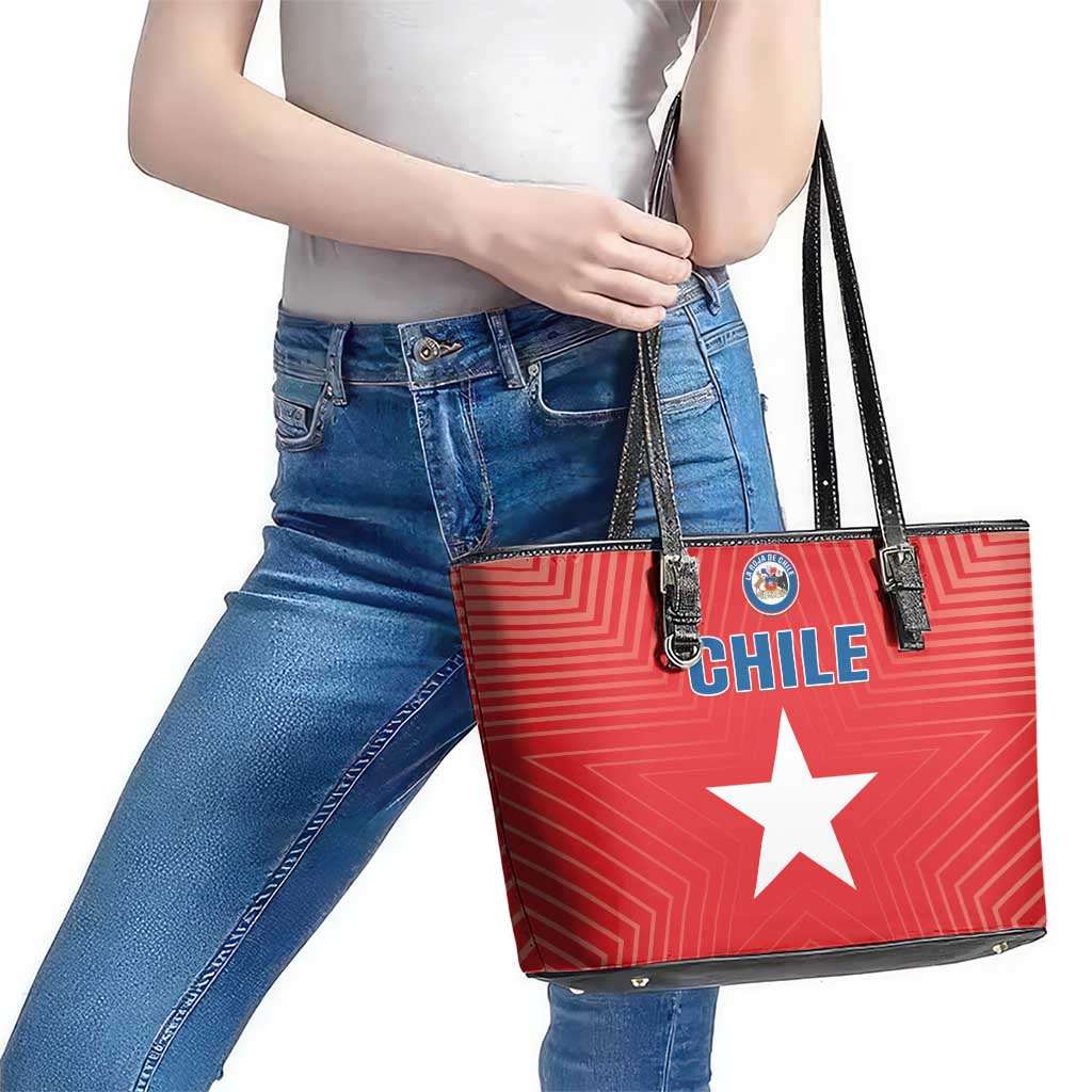 Chile Star Football Leather Tote Bag Vamos La Roja