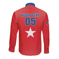 Custom Chile Star Football Long Sleeve Button Shirt Vamos La Roja
