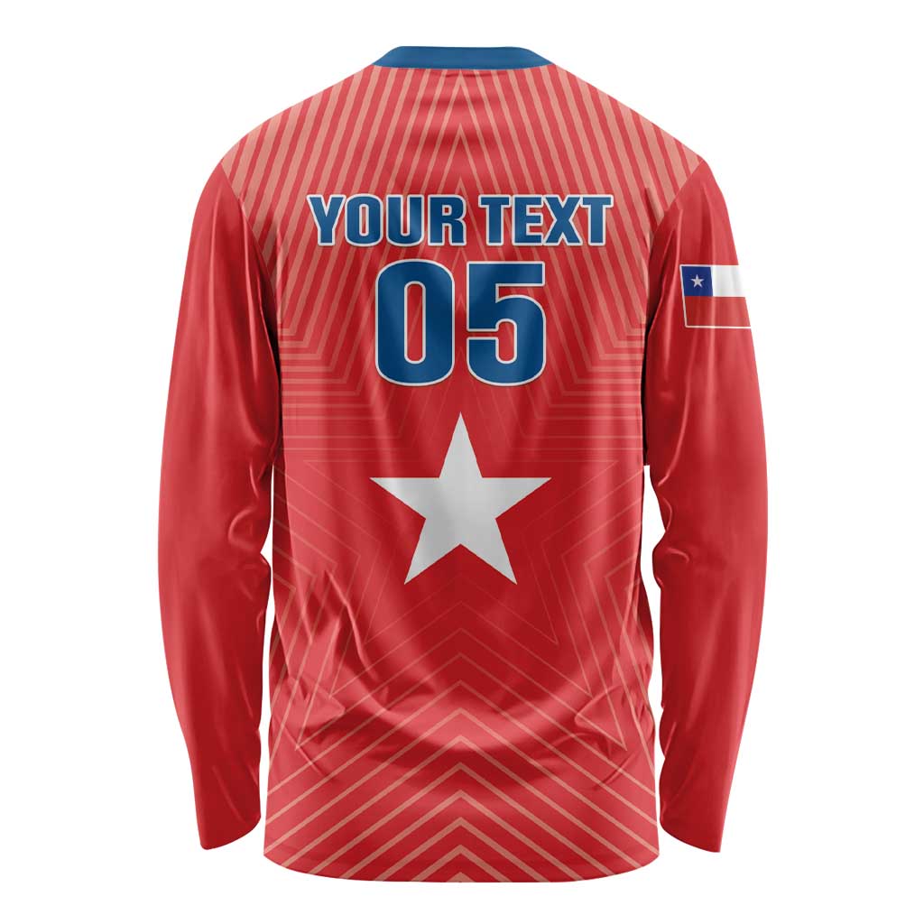 Custom Chile Star Football Long Sleeve Shirt Vamos La Roja