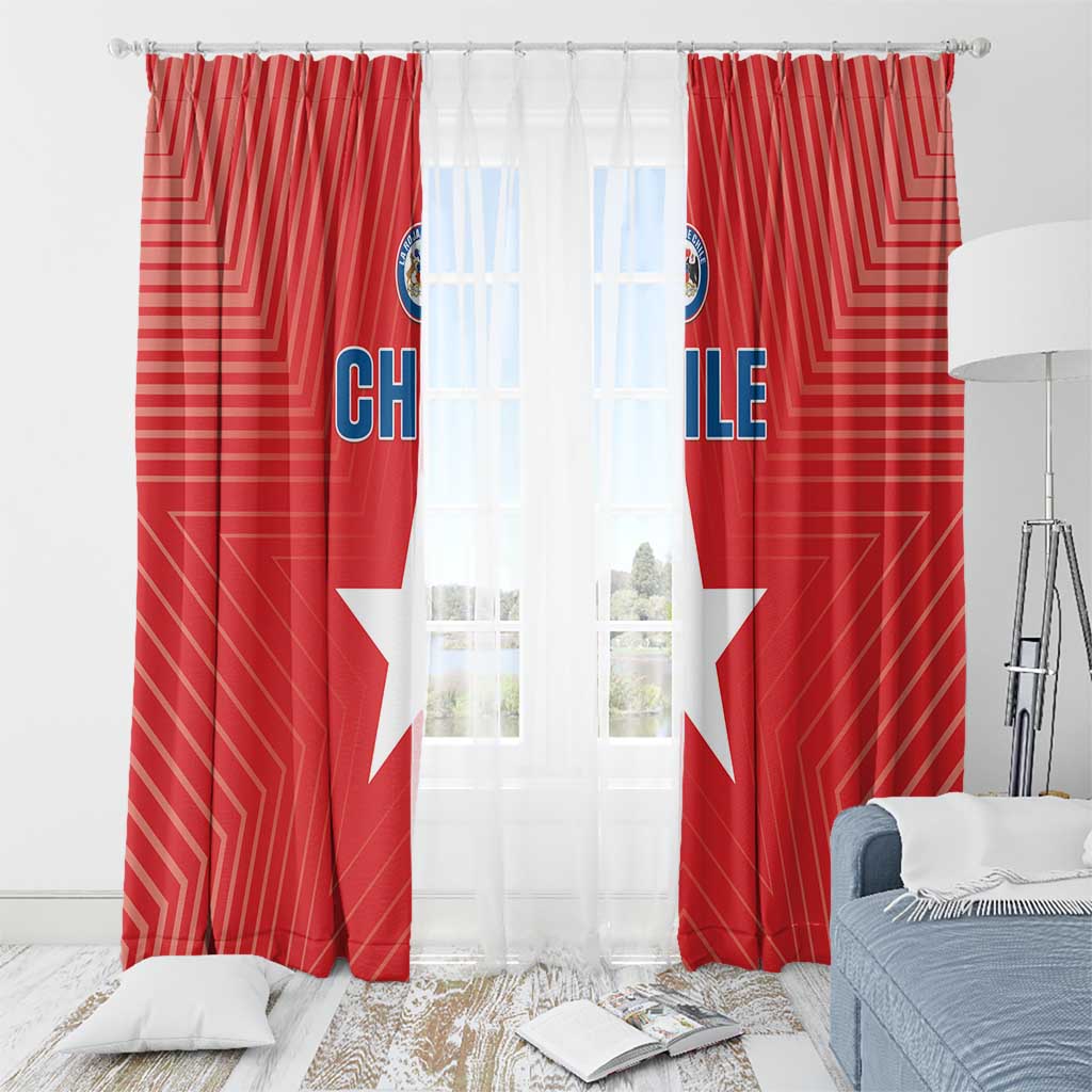 Chile Star Football Window Curtain Vamos La Roja