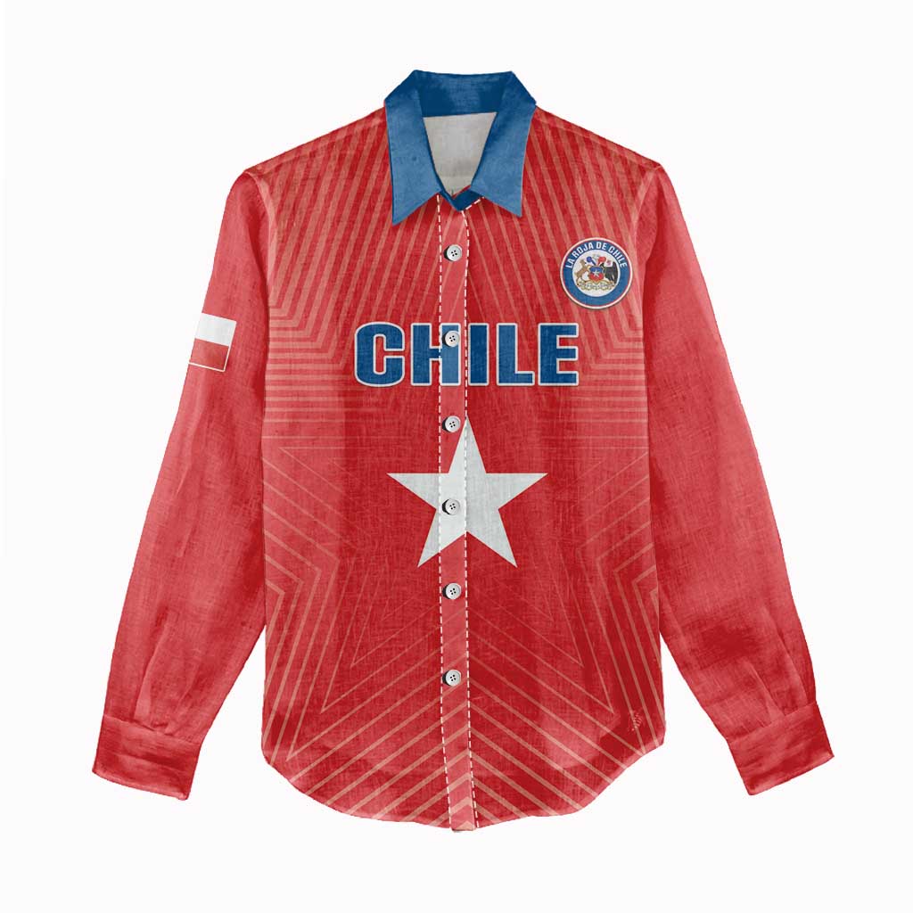 Custom Chile Star Football Women Casual Shirt Vamos La Roja