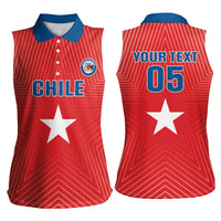 Custom Chile Star Football Women Sleeveless Polo Shirt Vamos La Roja