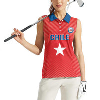 Custom Chile Star Football Women Sleeveless Polo Shirt Vamos La Roja