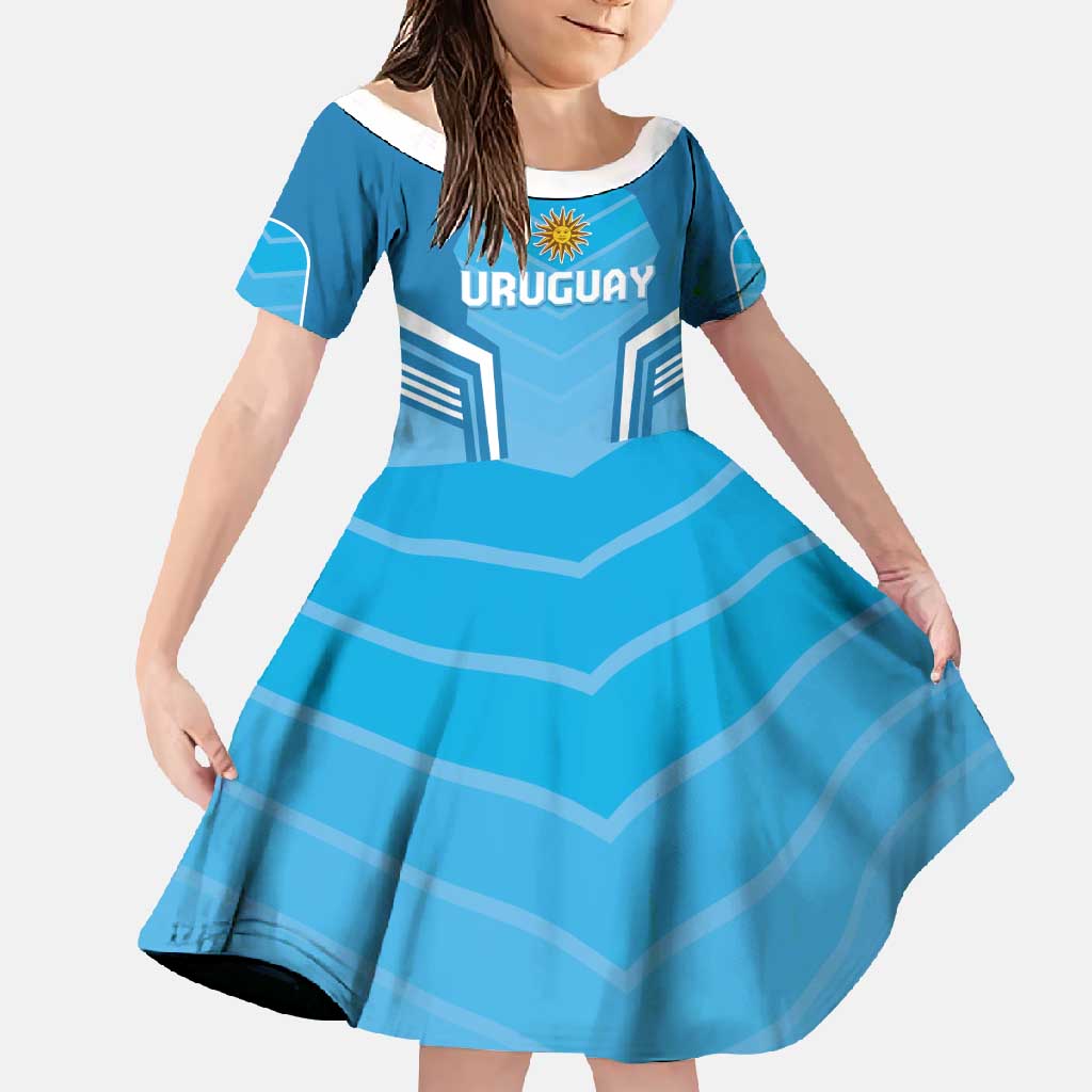 Custom Uruguay Football Family Matching Long Sleeve Bodycon Dress and Hawaiian Shirt Unique Style