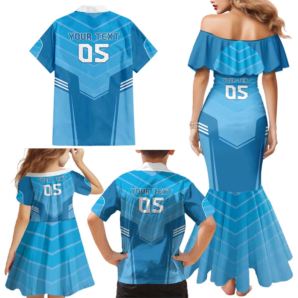 Custom Uruguay Football Family Matching Mermaid Dress and Hawaiian Shirt Unique Style