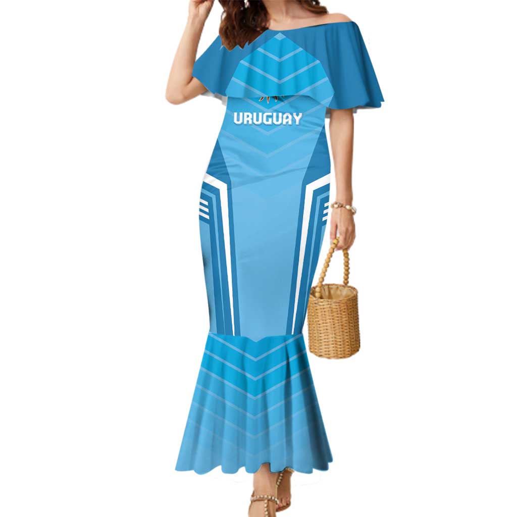 Custom Uruguay Football Family Matching Mermaid Dress and Hawaiian Shirt Unique Style