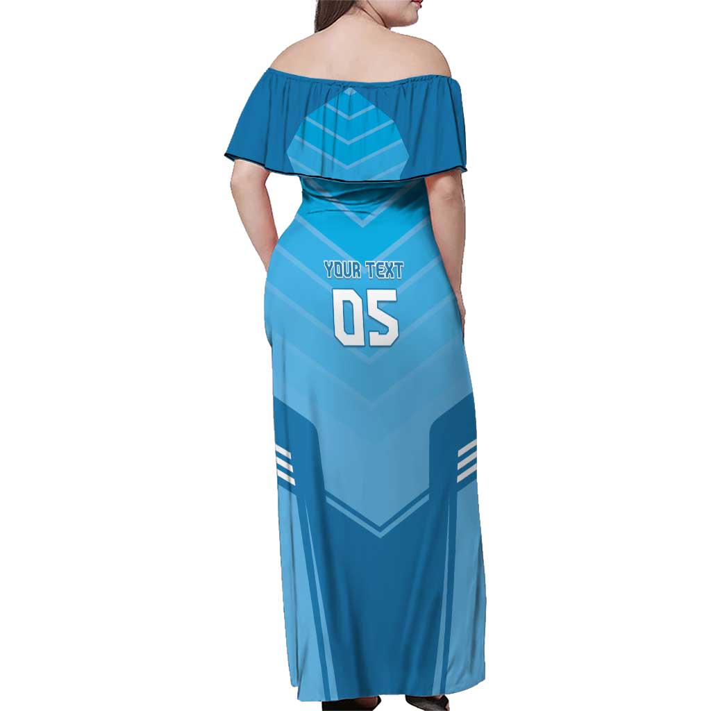 Custom Uruguay Football Family Matching Off Shoulder Maxi Dress and Hawaiian Shirt Unique Style