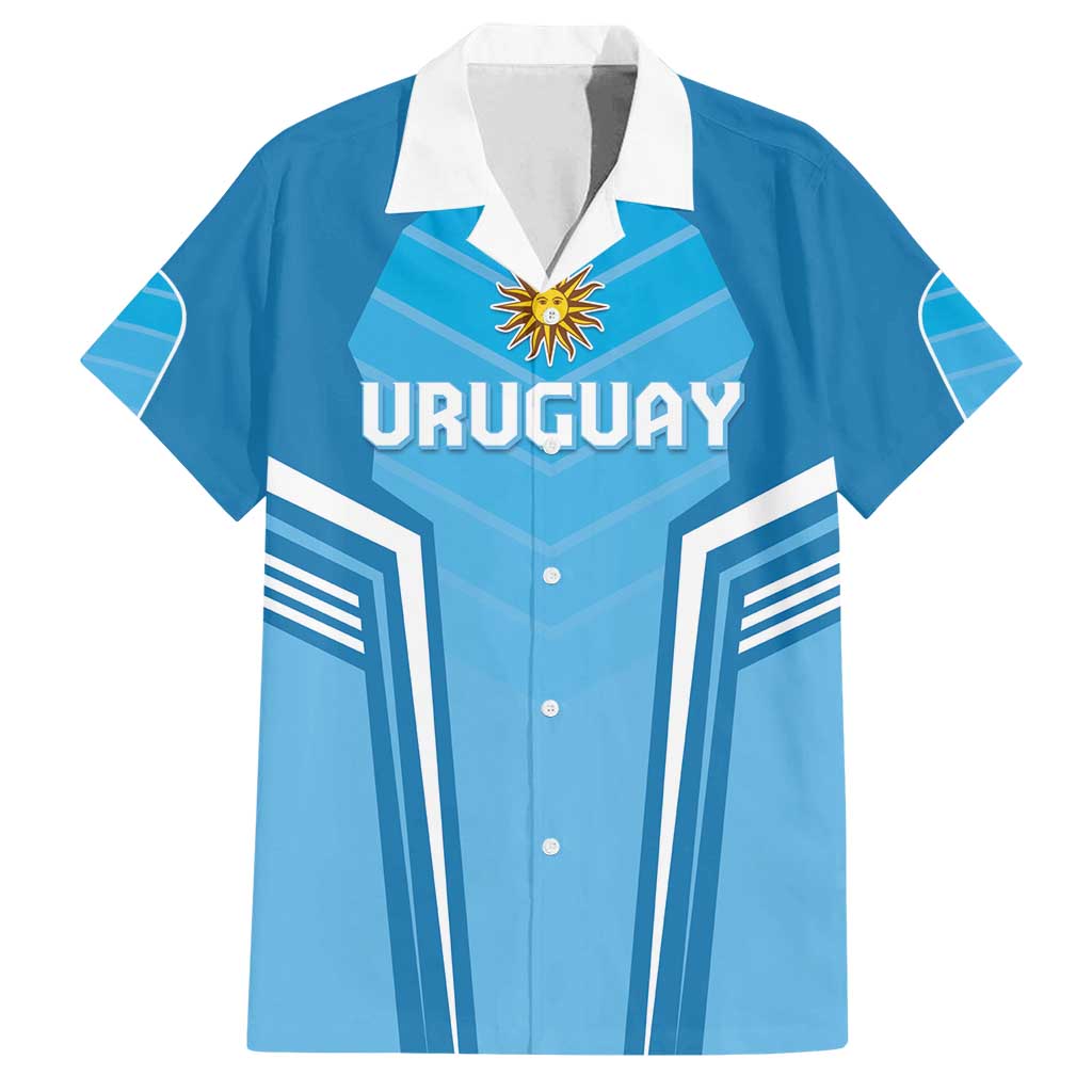 Custom Uruguay Football Family Matching Off Shoulder Short Dress and Hawaiian Shirt Unique Style