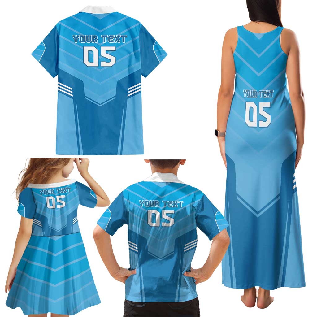 Custom Uruguay Football Family Matching Tank Maxi Dress and Hawaiian Shirt Unique Style