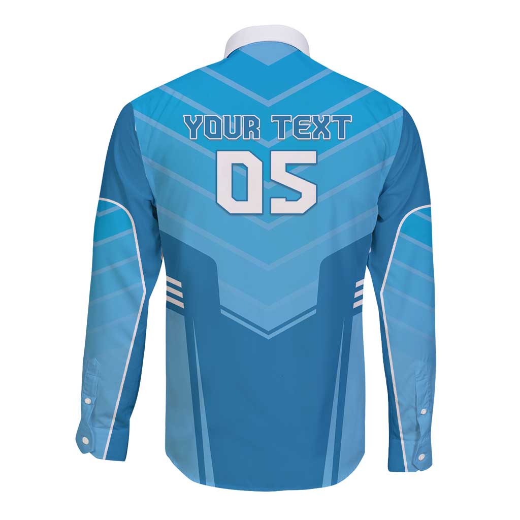 Custom Uruguay Football Long Sleeve Button Shirt Unique Style