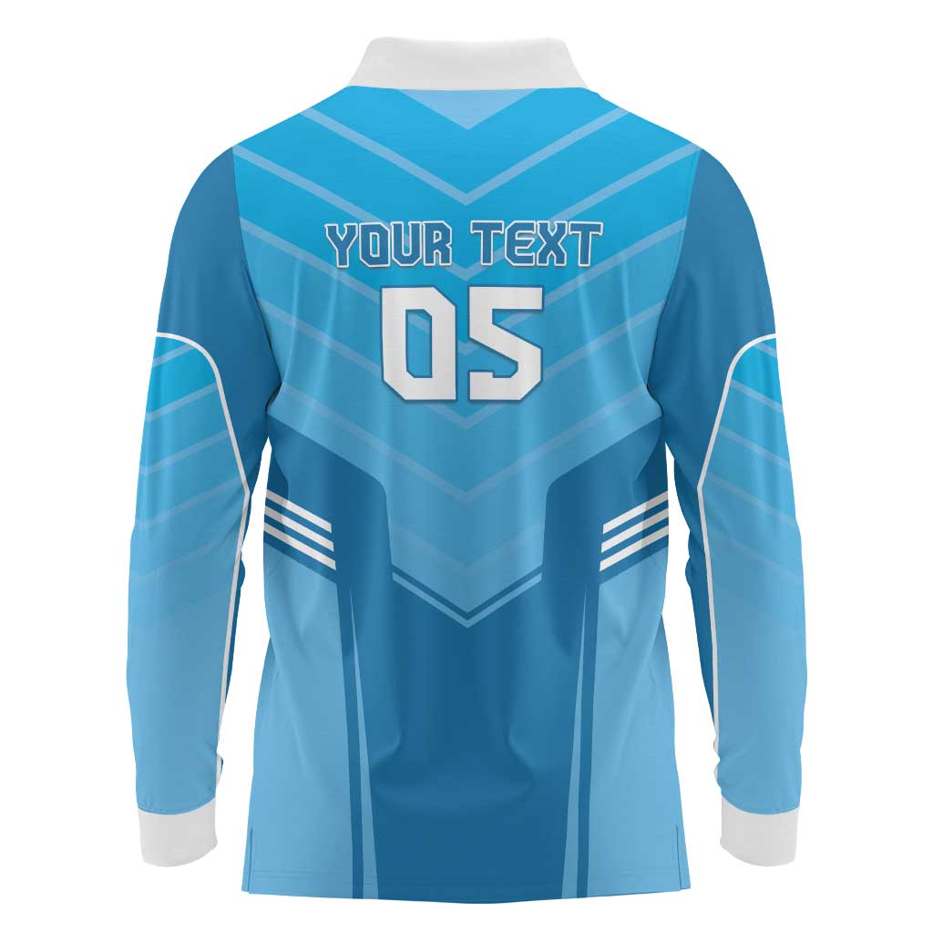 Custom Uruguay Football Long Sleeve Polo Shirt Unique Style