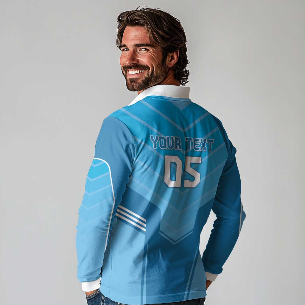 Custom Uruguay Football Long Sleeve Polo Shirt Unique Style