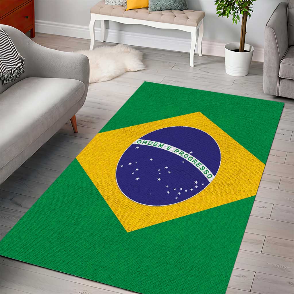 Brazil Football Area Rug Flag Style