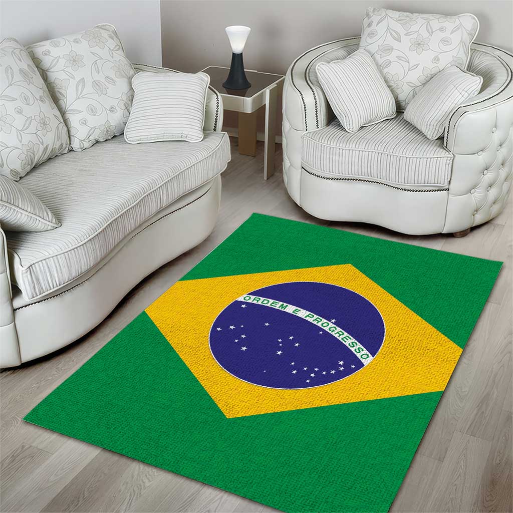 Brazil Football Area Rug Flag Style