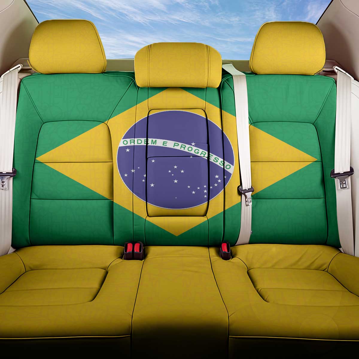 Brazil Football Back Car Seat Cover Flag Style