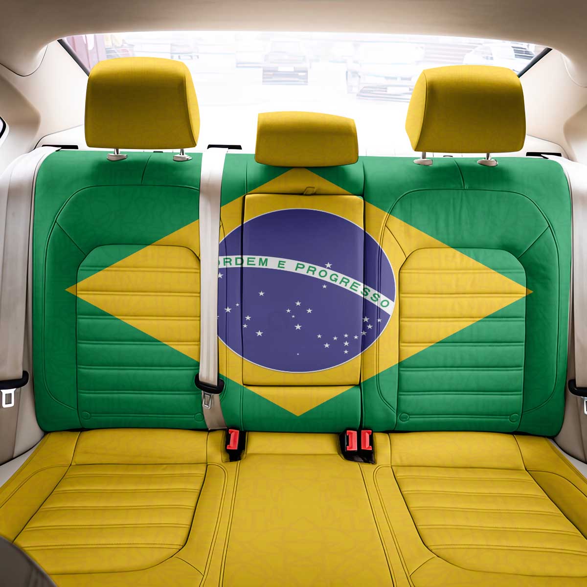 Brazil Football Back Car Seat Cover Flag Style