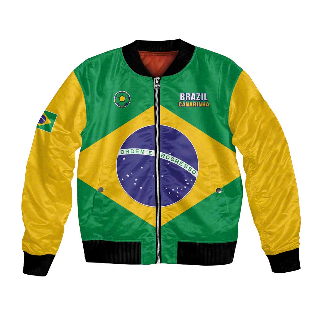 Custom Brazil Football Bomber Jacket Flag Style