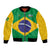 Custom Brazil Football Bomber Jacket Flag Style