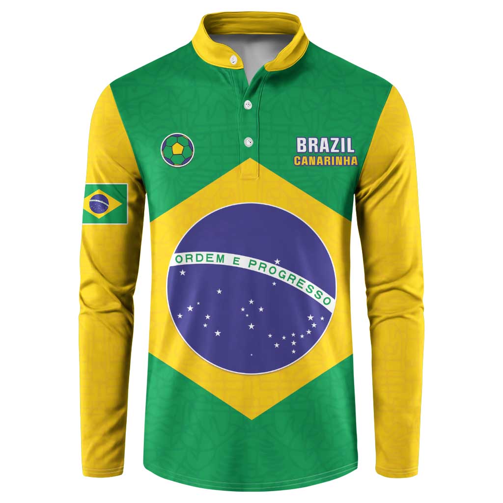 Custom Brazil Football Button Sweatshirt Flag Style