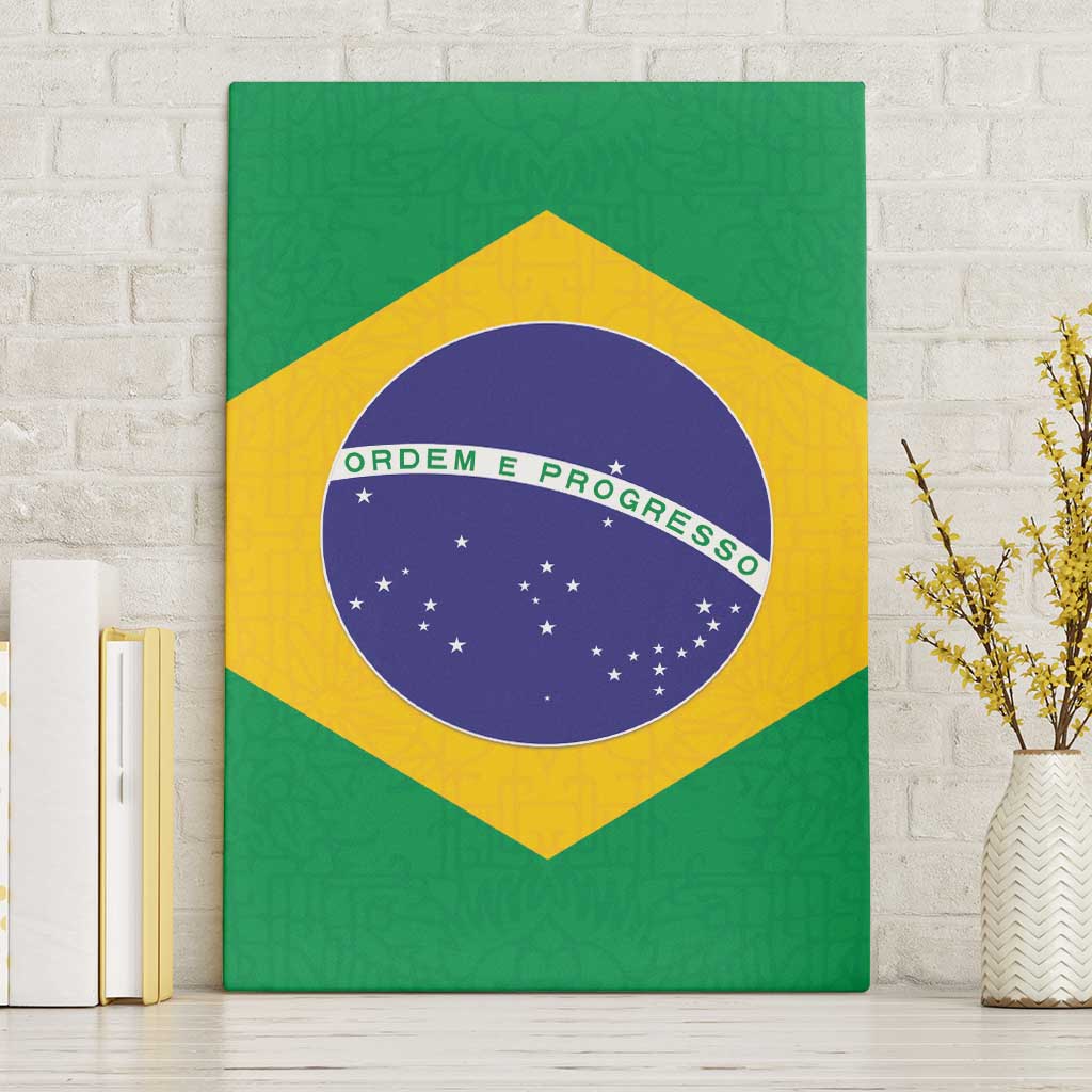 Brazil Football Canvas Wall Art Flag Style