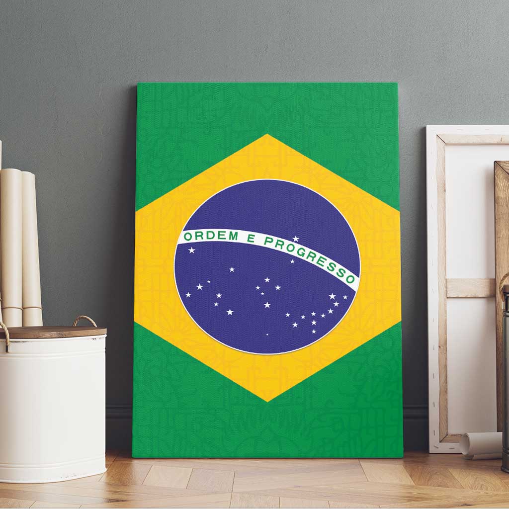 Brazil Football Canvas Wall Art Flag Style
