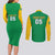 Custom Brazil Football Couples Matching Long Sleeve Bodycon Dress and Long Sleeve Button Shirt Flag Style