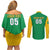 Custom Brazil Football Couples Matching Off Shoulder Short Dress and Long Sleeve Button Shirt Flag Style
