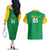 Custom Brazil Football Couples Matching Off The Shoulder Long Sleeve Dress and Hawaiian Shirt Flag Style