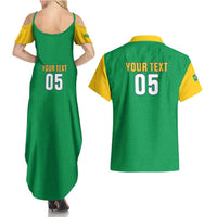 Custom Brazil Football Couples Matching Summer Maxi Dress and Hawaiian Shirt Flag Style