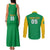 Custom Brazil Football Couples Matching Tank Maxi Dress and Long Sleeve Button Shirt Flag Style