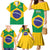 Custom Brazil Football Family Matching Mermaid Dress and Hawaiian Shirt Flag Style