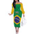Custom Brazil Football Family Matching Off The Shoulder Long Sleeve Dress and Hawaiian Shirt Flag Style