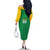 Custom Brazil Football Family Matching Off The Shoulder Long Sleeve Dress and Hawaiian Shirt Flag Style