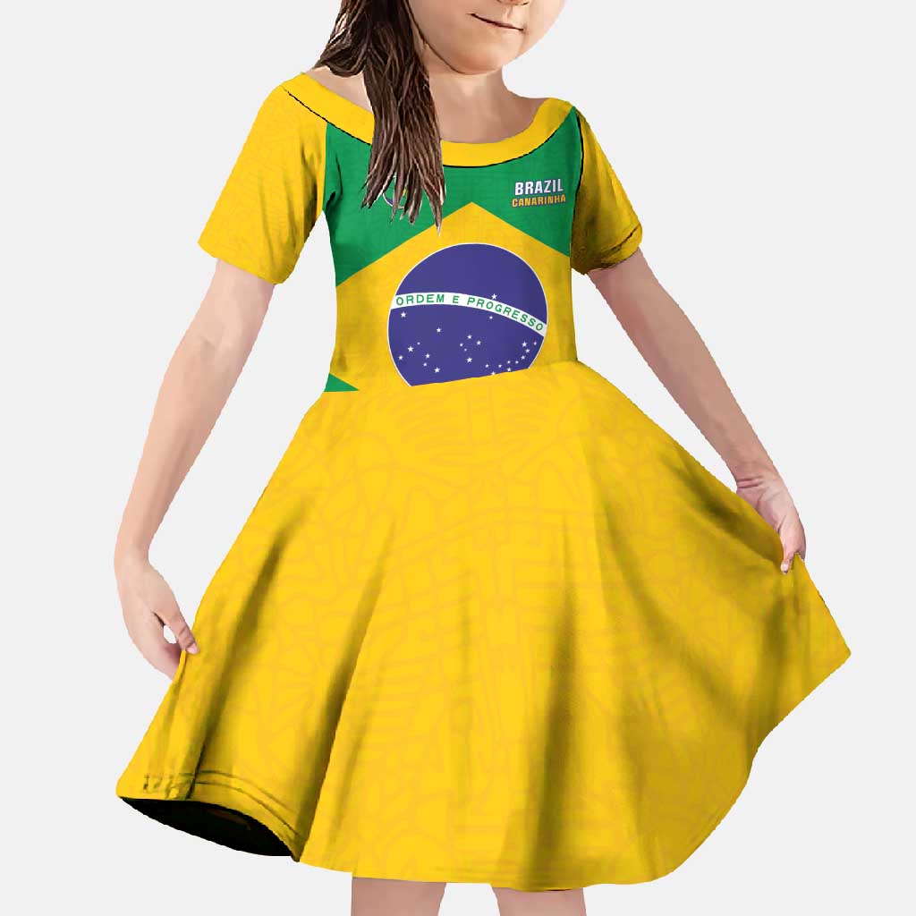 Custom Brazil Football Family Matching Off Shoulder Maxi Dress and Hawaiian Shirt Flag Style
