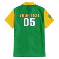 Custom Brazil Football Family Matching Off Shoulder Maxi Dress and Hawaiian Shirt Flag Style