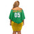 Custom Brazil Football Family Matching Off Shoulder Short Dress and Hawaiian Shirt Flag Style
