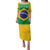 Custom Brazil Football Family Matching Puletasi and Hawaiian Shirt Flag Style