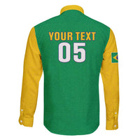 Custom Brazil Football Family Matching Short Sleeve Bodycon Dress and Hawaiian Shirt Flag Style