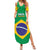 Custom Brazil Football Family Matching Summer Maxi Dress and Hawaiian Shirt Flag Style