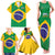 Custom Brazil Football Family Matching Tank Maxi Dress and Hawaiian Shirt Flag Style