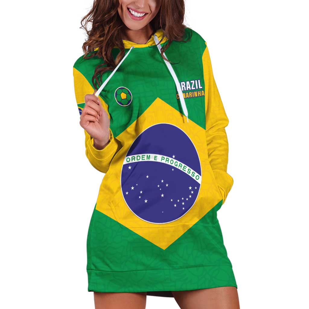 Custom Brazil Football Hoodie Dress Flag Style