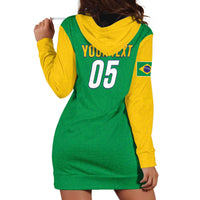 Custom Brazil Football Hoodie Dress Flag Style
