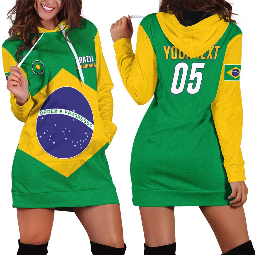 Custom Brazil Football Hoodie Dress Flag Style